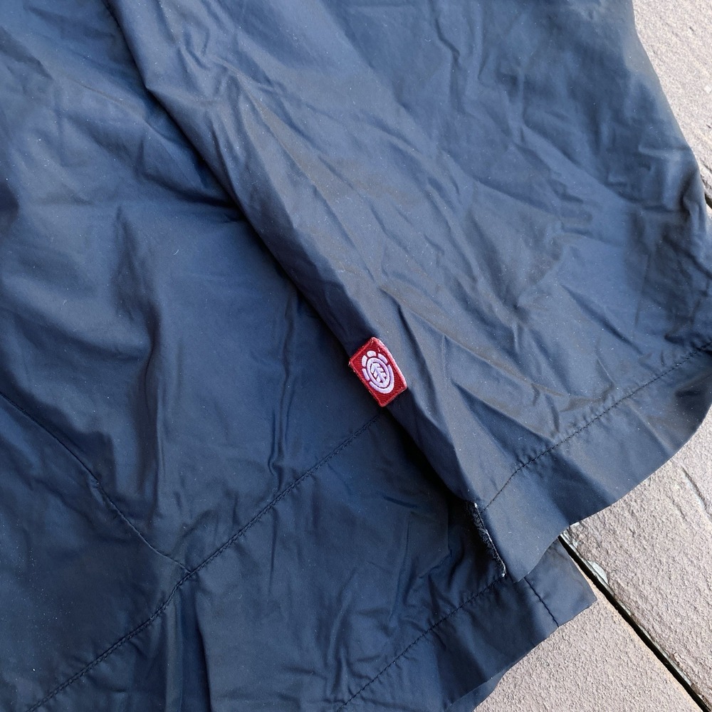 Vintage Element Skateboards Hooded Anorak Jacket Windbreaker Black XL Parka - Picture 3 of 13
